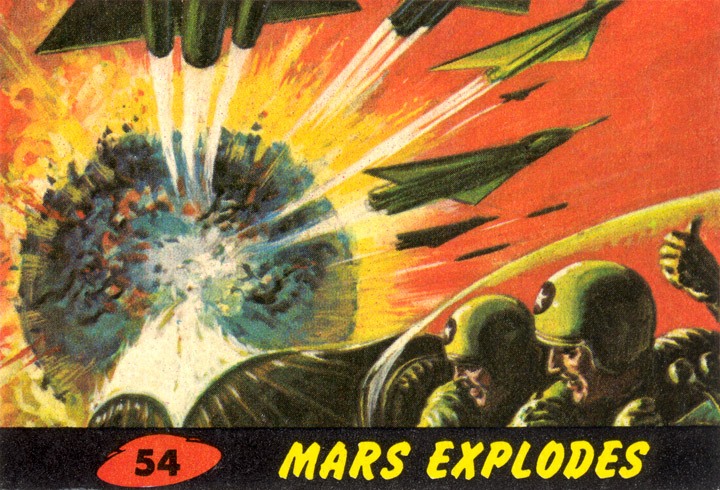 1962 Topps Mars Attacks Card #54 Mars Explodes 1962 Topps Mars Attacks Card #54 Mars Explodes