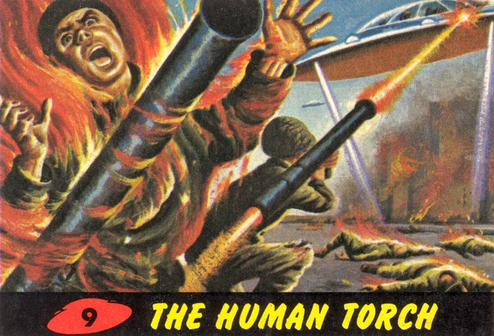1962 Topps Mars Attacks Card #9 The Human Torch 1962 Topps Mars Attacks Card #9 The Human Torch