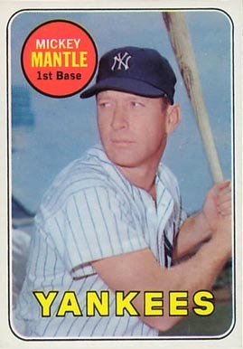 1969 Topps #500 Mickey Mantle Baseball Card Name In Yellow Letters