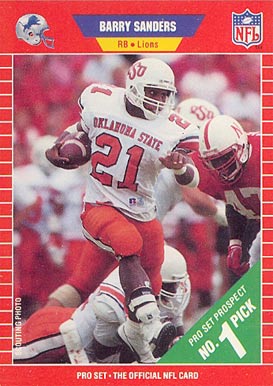 1989 Pro Set #494 Barry Sanders Football Card 1989 Pro Set #494 Barry Sanders Football Card