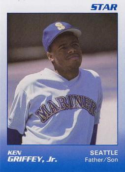 1989 Star Ken Griffey Jr. Blue:White Yellow Back #7 Ken Griffey Jr. Baseball Card 1989 Star Ken Griffey Jr. Blue:White Yellow Back #7 Ken Griffey Jr. Baseball Card