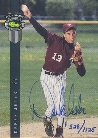 1992 Classic Four Sport Autographs #231 Derek Jeter Baseball Card 1992 Classic Four Sport Autographs #231 Derek Jeter Baseball Card