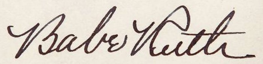 Babe Ruth Autograph Babe Ruth Autograph