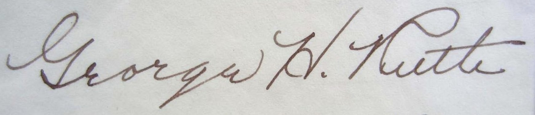 George H Ruth Autograph