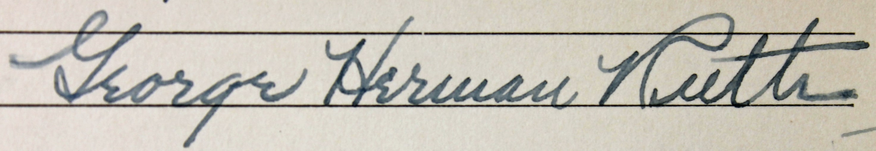 George Herman Ruth Autograph