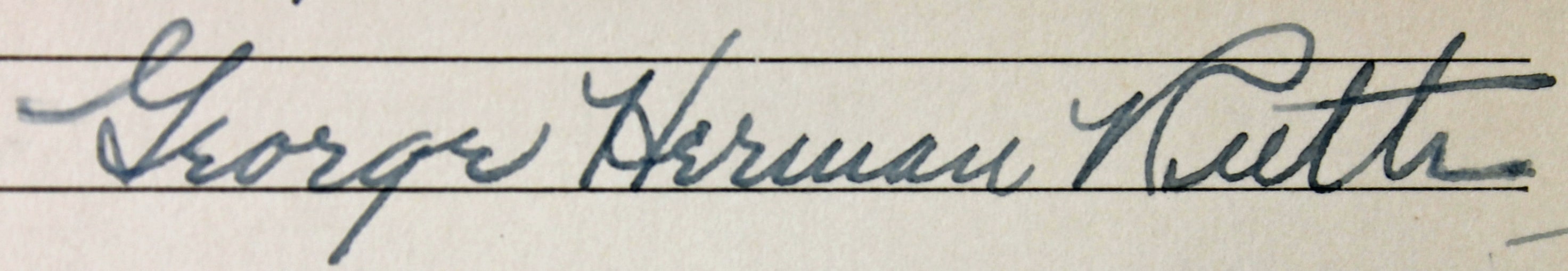 George Herman Ruth Autograph George Herman Ruth Autograph
