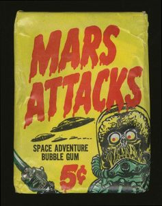 Unopened Five Cent Wax Pack of 1962 Topps Mars Attacks Cards