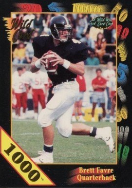 1991 Wild Card College Draft Picks #119 1000 Stripe Brett Favre Football Card