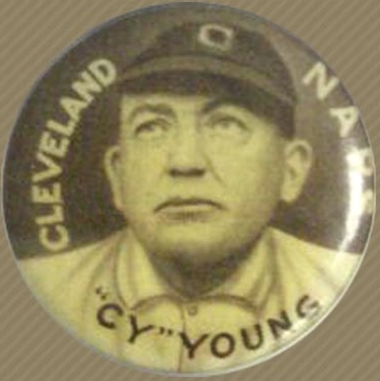1910 Sweet Caporal Pins 155S Cy Young Baseball Card