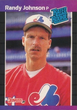1989 Donruss #42 Randy Johnson Rated Rookie Baseball Card 1989 Donruss #42 Randy Johnson Rated Rookie Baseball Card