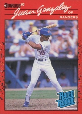 1990 Donruss #23 Juan Gonazalez Rookie Card 1990 Donruss #23 Juan Gonazalez Rookie Card