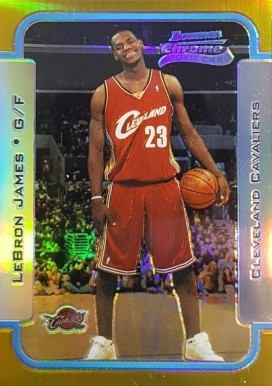 2003 Bowman R&S Chrome Gold Refractor #123 Lebron James Basketball Card 2003 Bowman R&S Chrome Gold Refractor #123 Lebron James Basketball Card
