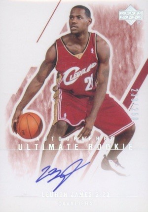 2003 Ultimate Collection Autograph #127 Lebron James Basketball Card