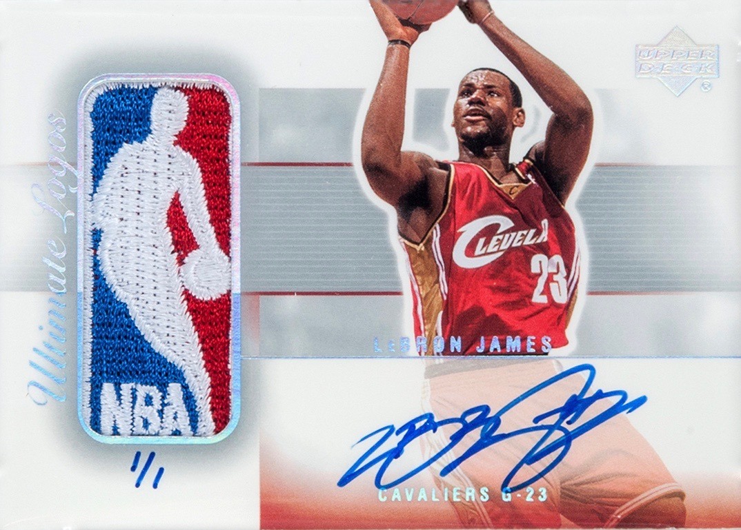 2003 Ultimate Collection Ultimate Logos Signature 1:1 Lebron James Basketball Card