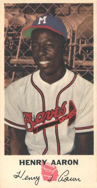 1954 Johnston Cookies Braves #5 Hank Aaron Baseball Card