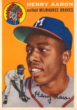 1954 Topps #128 Hank Aaron Rookie Card