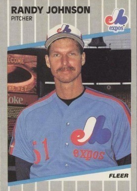 1989 Fleer #381 Randy Johson Rookie Card With Marlboro Ad Completely Blocked