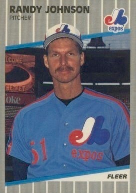 1989 Fleer #381 Randy Johson Rookie Card With Marlboro Ad Partially Blocked