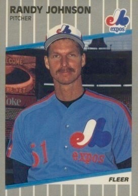 1989 Fleer #381 Randy Johson Rookie Card With Marlboro Ad Partially Blocked 1989 Fleer #381 Randy Johson Rookie Card With Marlboro Ad Partially Blocked