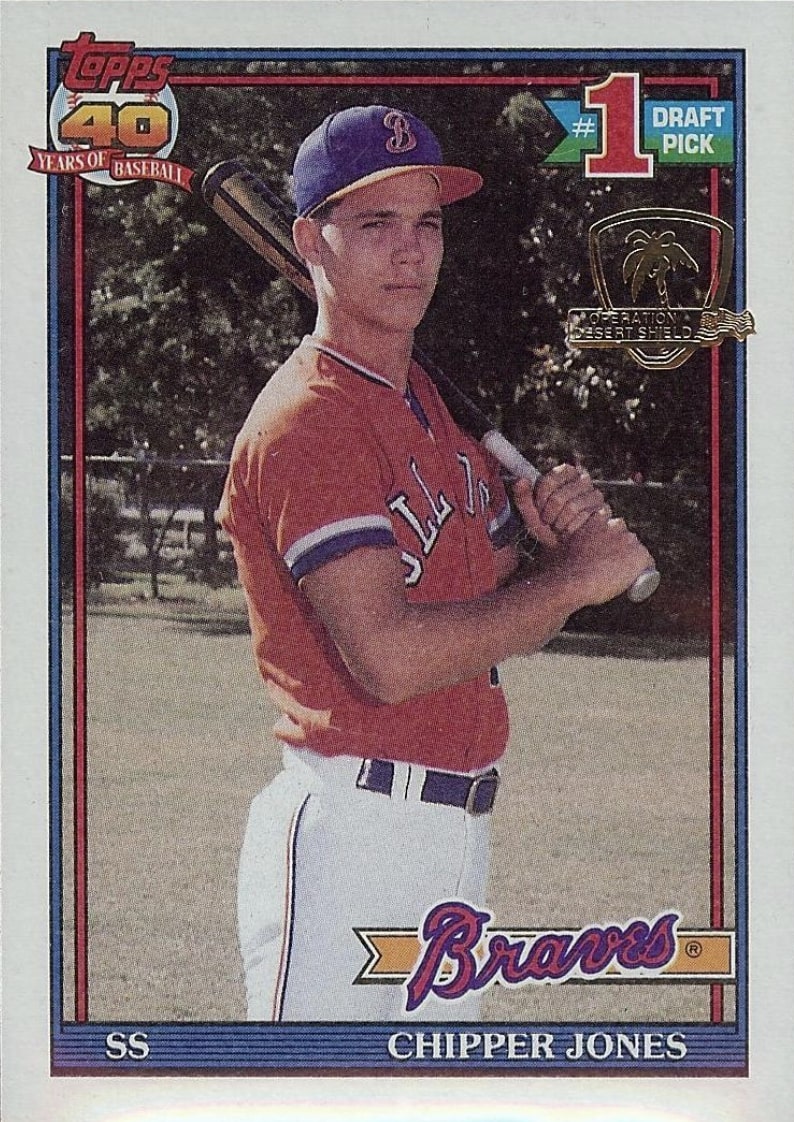 1991 Topps Desert Shield 333 Chipper Jones Baseball Card