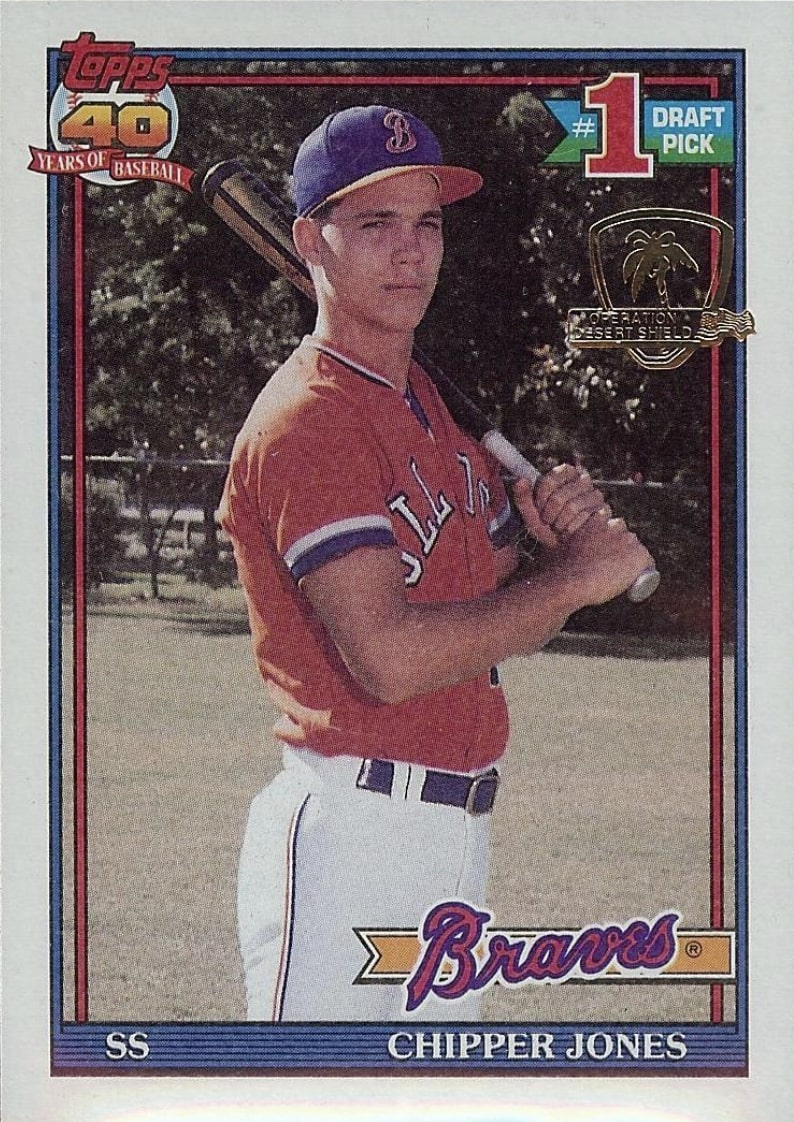 1991 Topps Desert Shield #333 Chipper Jones Baseball Card 1991 Topps Desert Shield #333 Chipper Jones Baseball Card