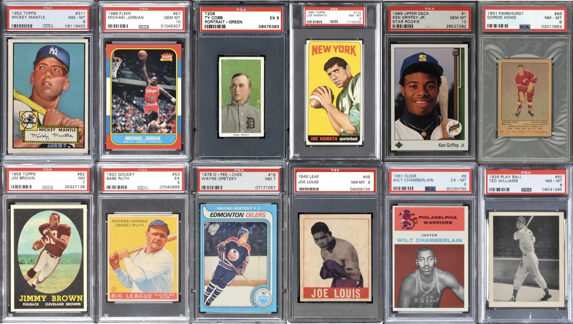 Ten Famous Sports Cards Graded by PSA Grading Services