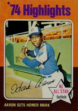 1975 Topps #1 Hank Aaroun 1974 Highlights Baseball Card 1975 Topps #1 Hank Aaroun 1974 Highlights Baseball Card