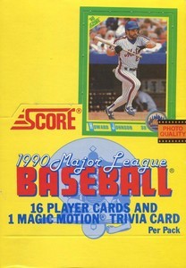 Sealed Box of 1990 Score Baseball Cards With Howard Johnson on Front