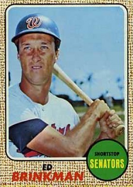 1968 Topps #49 Ed Brinkman (Yellow Team Name) Baseball Card 1968 Topps #49 Ed Brinkman (Yellow Team Name) Baseball Card