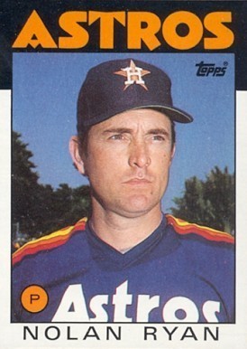 1986 Topps #100 Nolan Ryan Baseball Card 1986 Topps #100 Nolan Ryan Baseball Card