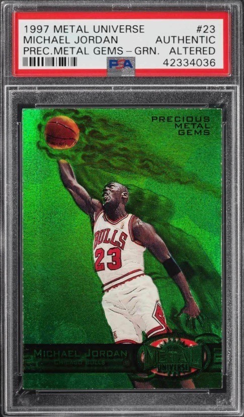 1997 Metal Universe Precious Metal Gems Michael Jordan GREEN Basketball Card