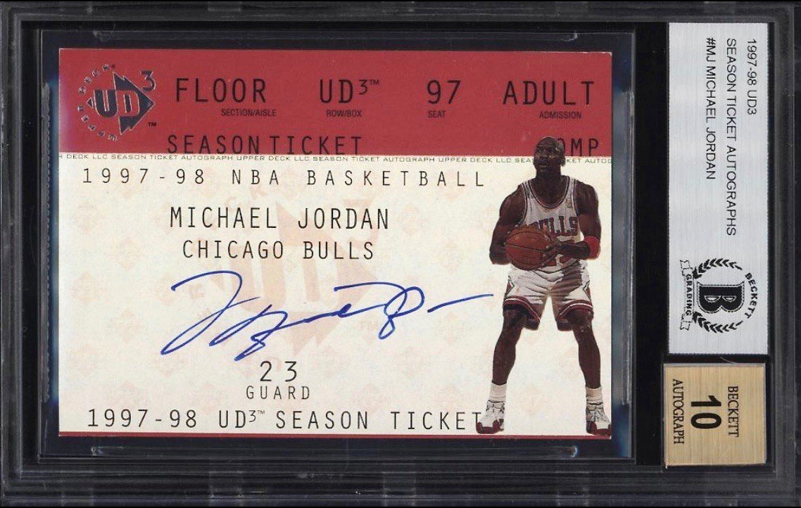 1997 UD3 Season Ticket Autographs Michael Jordan Card