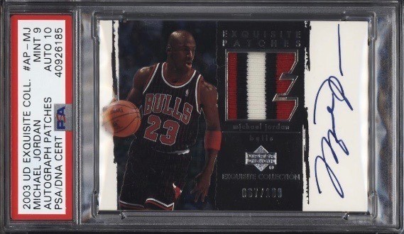 2003 Exquisite Collection Michael Jordan Card AUTO PATCH :100