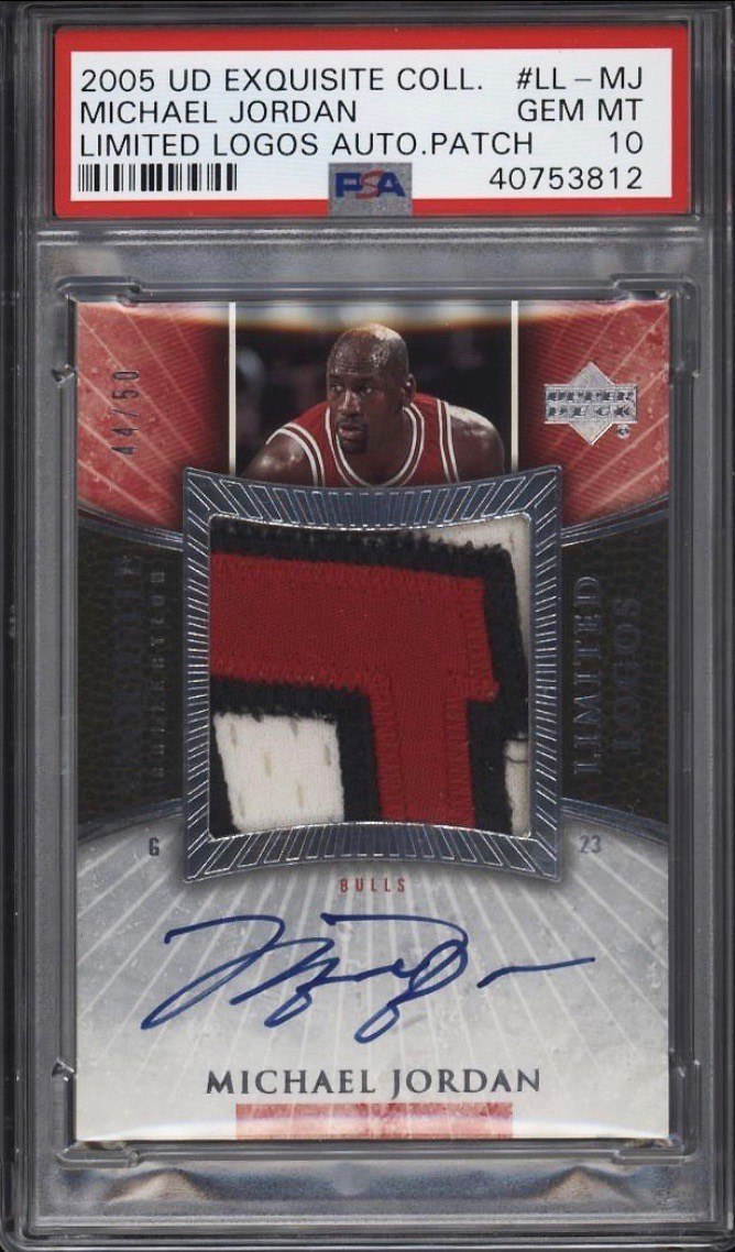 2005 Exquisite Collection Limit Logos Michael Jordan Card AUTO PATCH :50