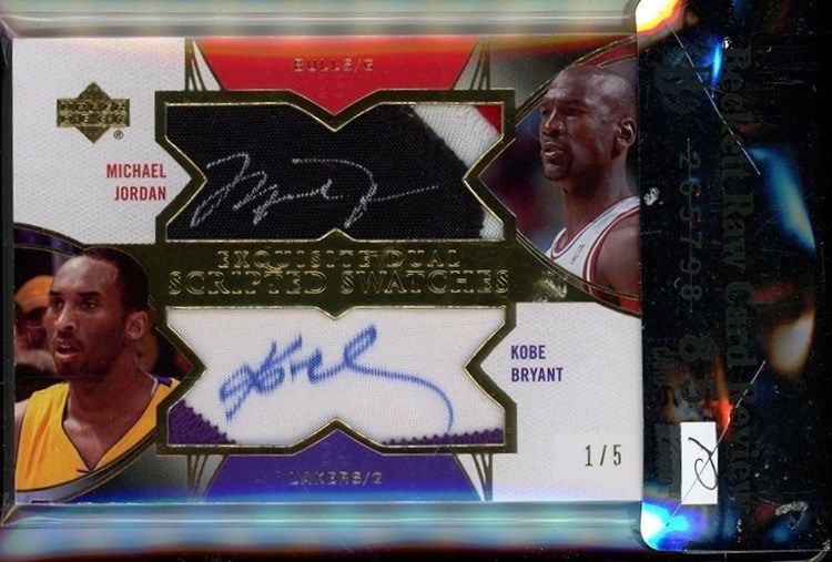 2006-07 Exquisite Michael Jordan Kobe Bryant Dual AUTO Patch 1:5 Basketball Card