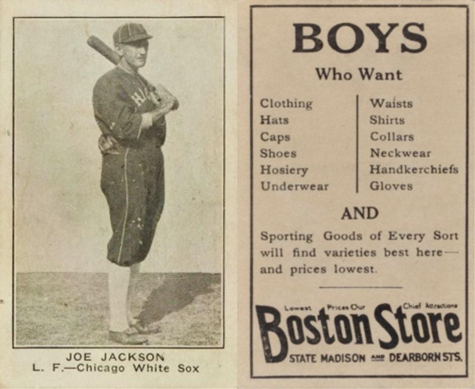 1917 Boston Store #82 Joe Jackson Baseball Card