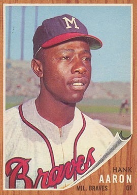 1962 Topps #320 Hank Aaron Baseball Card 1962 Topps #320 Hank Aaron Baseball Card