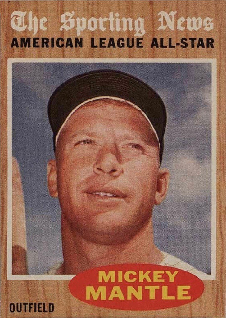 1962 Topps #471 Mickey Mantle All-Star Baseball Card 1962 Topps #471 Mickey Mantle All-Star Baseball Card