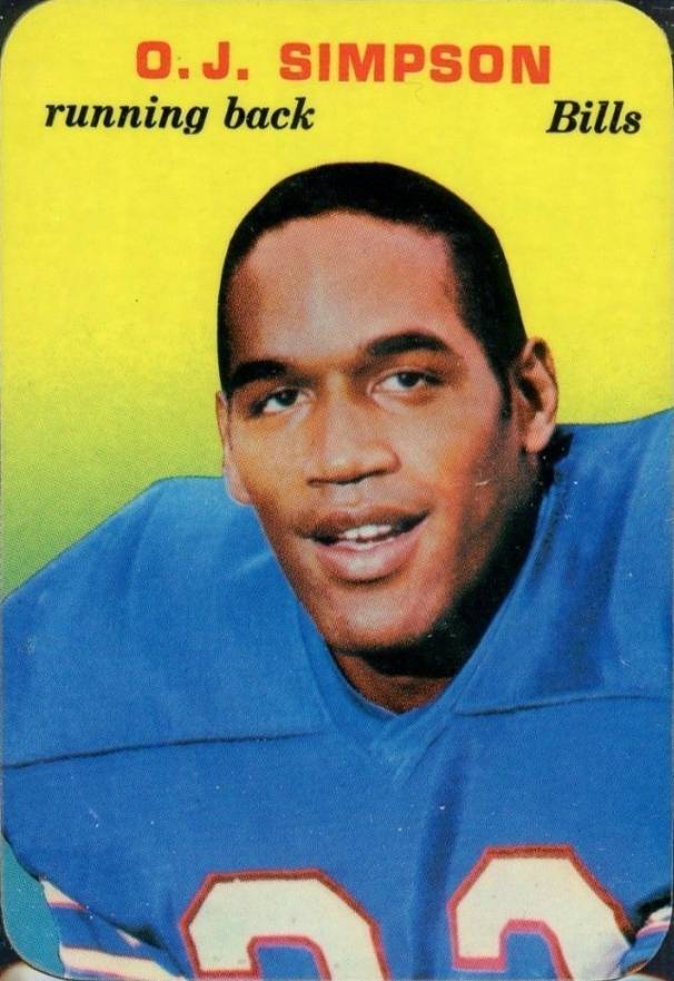 1970 Topps Super Glossy #22 O.J. Simpson Football Card