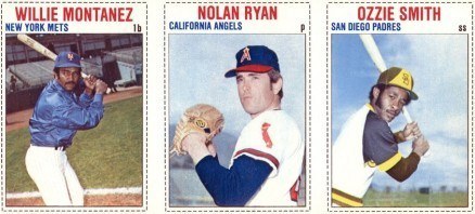 1979 Hostess Panel Baseball Card Featuring Ozzie Smith, Nolan Ryan And Willie Montanez
