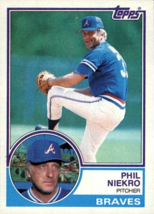 1983 Topps #410 Phil Niekro Baseball Card 1983 Topps #410 Phil Niekro Baseball Card