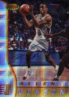 1996 Bowman's Best Atomic Refractor #R1 Allen Iverson Basketball Card