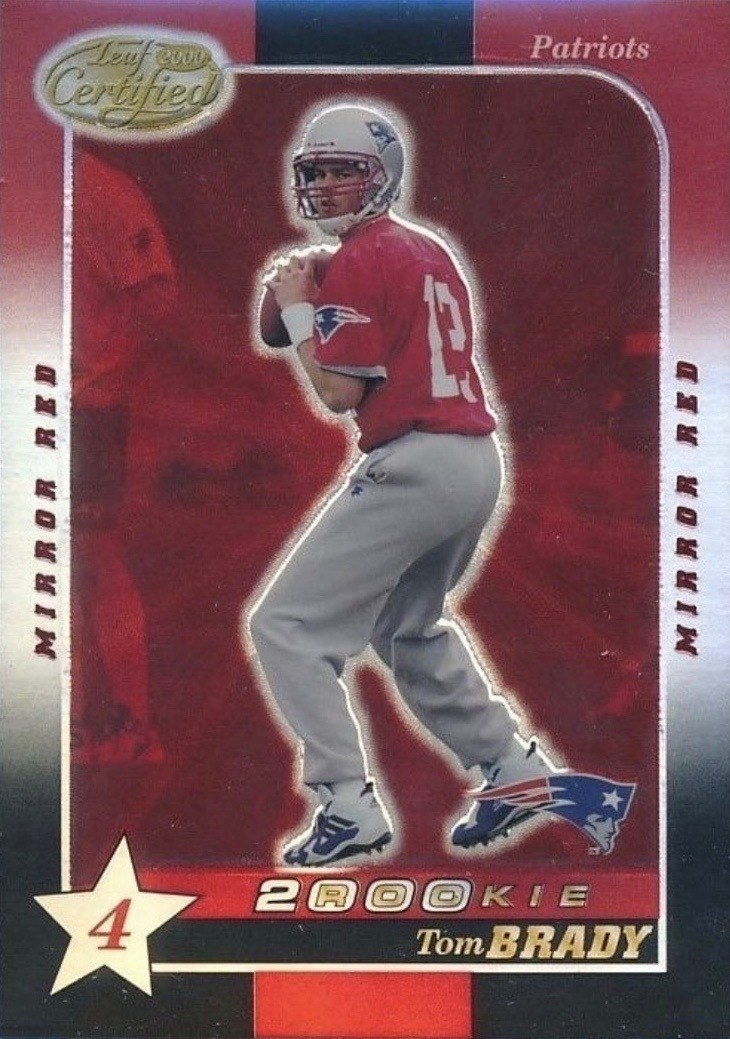 2000 Leaf Certified Mirror Red #207 Tom Brady Rookie Card