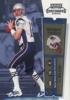 2000 Playoff Contenders #144 Tom Brady Autographed Rookie Card