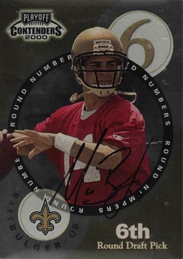 2000 Playoff Contenders Round Numbers #11 Tom Brady Marc Bulger Football Card Reverse 2000 Playoff Contenders Round Numbers #11 Tom Brady Marc Bulger Football Card Reverse