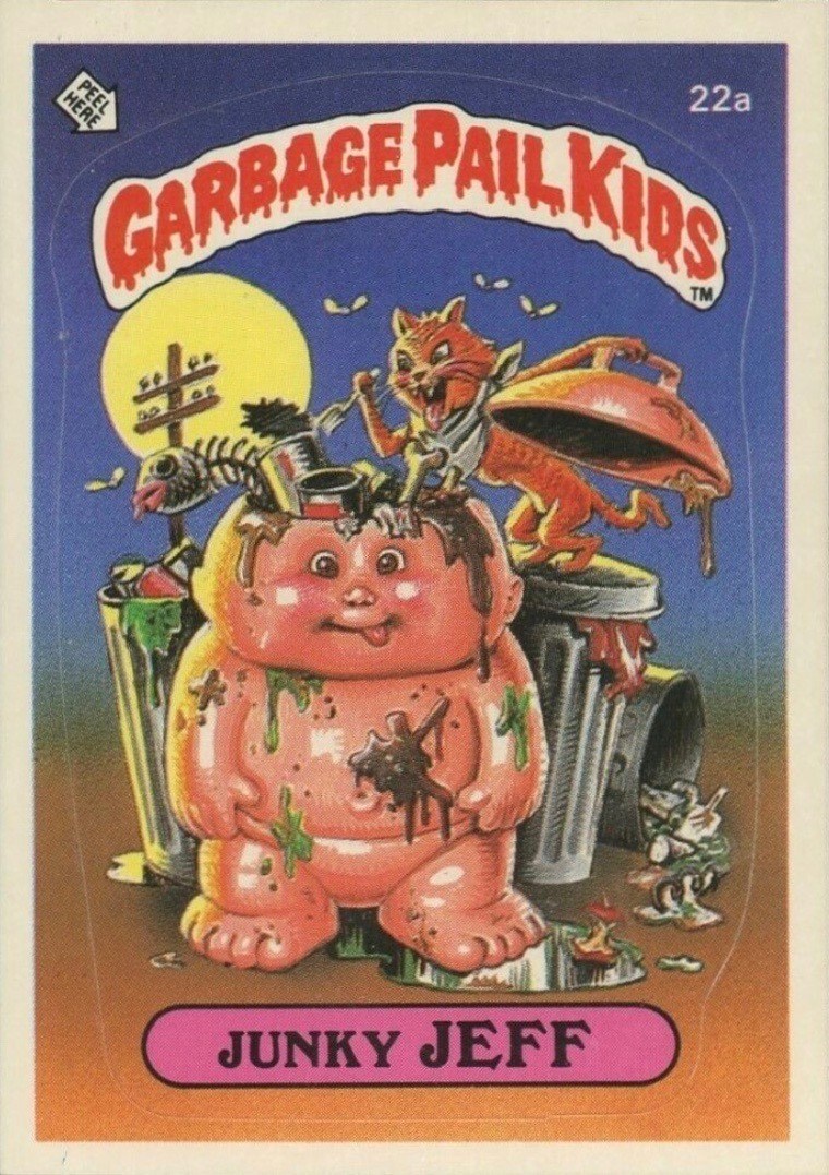 1985 Garbage Pail Kids Card #22a Junky Jeff 1985 Garbage Pail Kids Card #22a Junky Jeff
