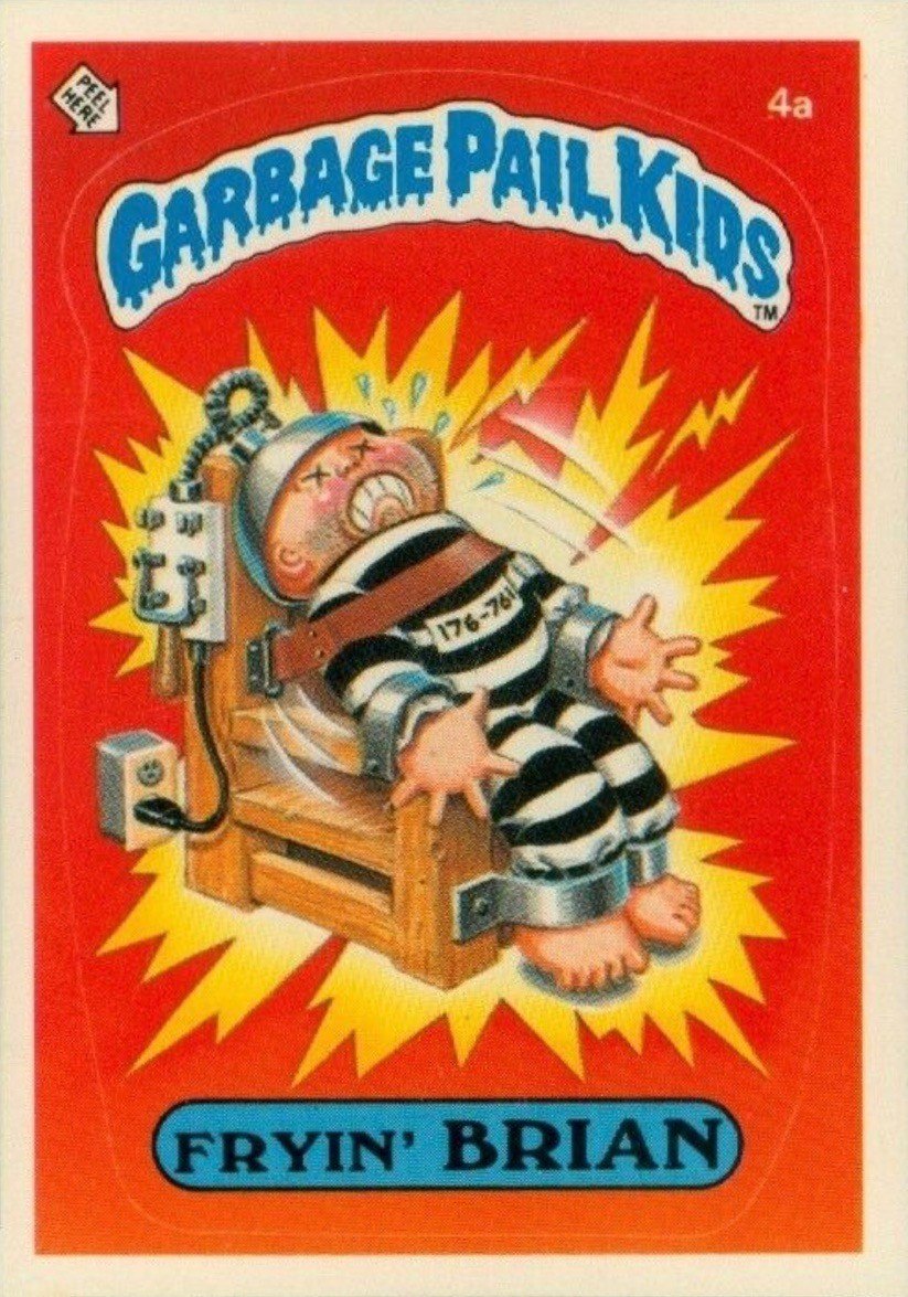 1985 Garbage Pail Kids Card #4a Fryin' Brian 1985 Garbage Pail Kids Card #4a Fryin' Brian