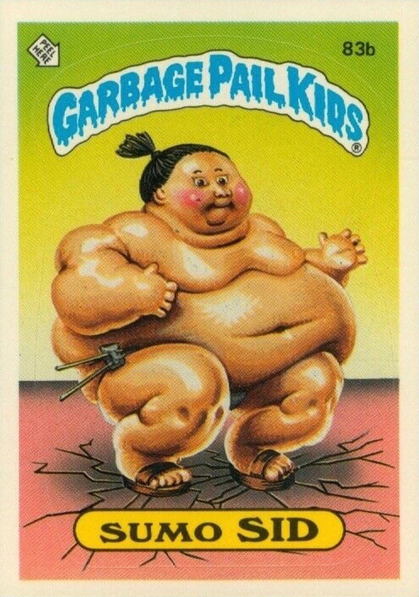 1985 Garbage Pail Kids Card #83b Sumo Sid
