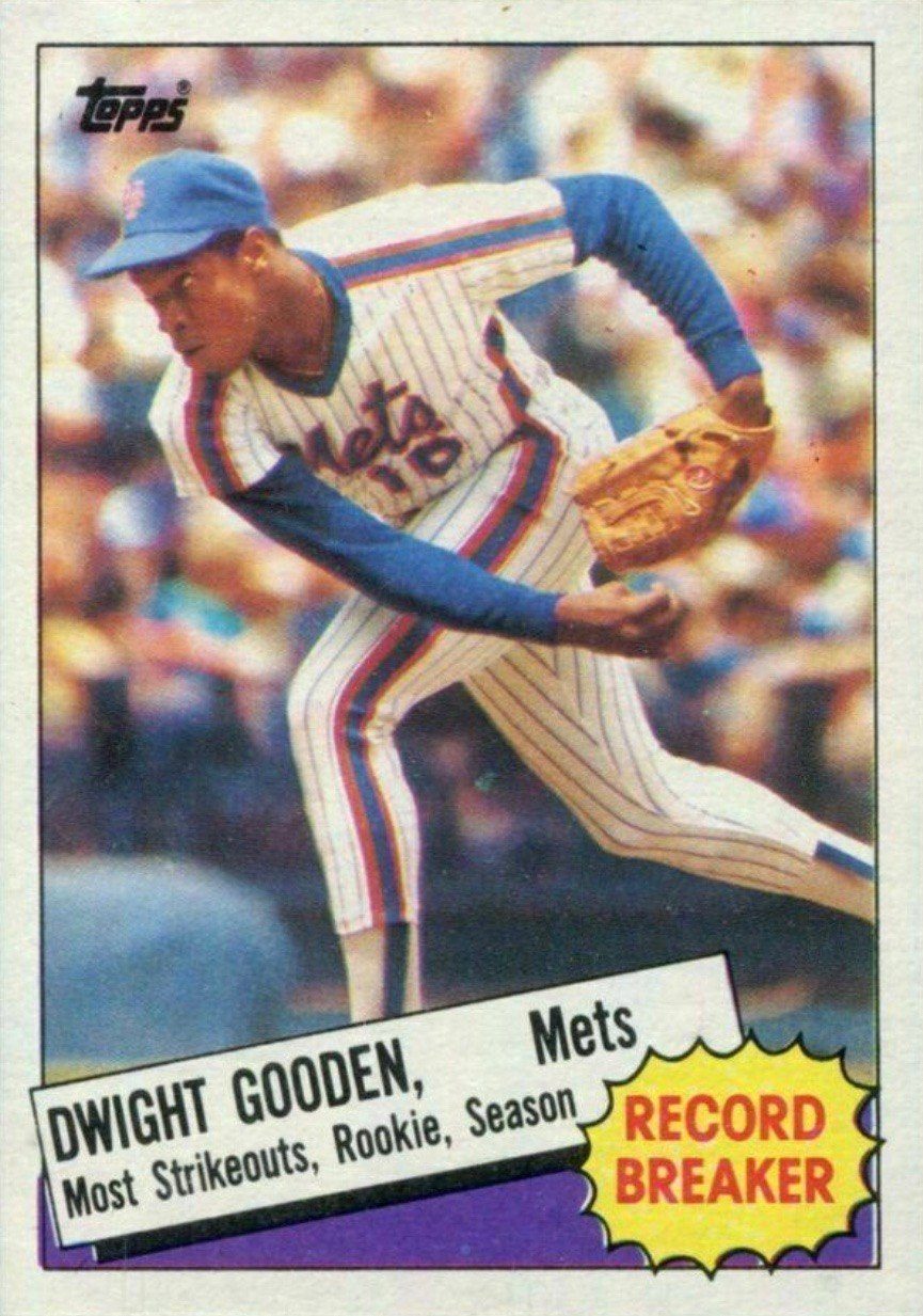 1985 Topps #3 Dwight Gooden Rookie Card Record Breaker 1985 Topps #3 Dwight Gooden Rookie Card Record Breaker