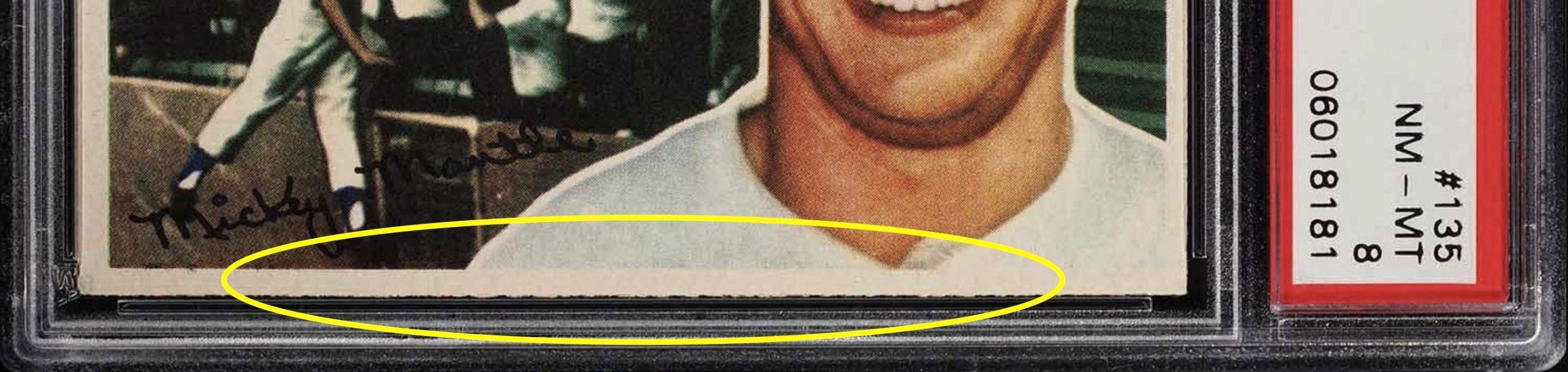 1956 Topps Mickey Mantle With Rough Cut On Bottom Border 1956 Topps Mickey Mantle With Rough Cut On Bottom Border